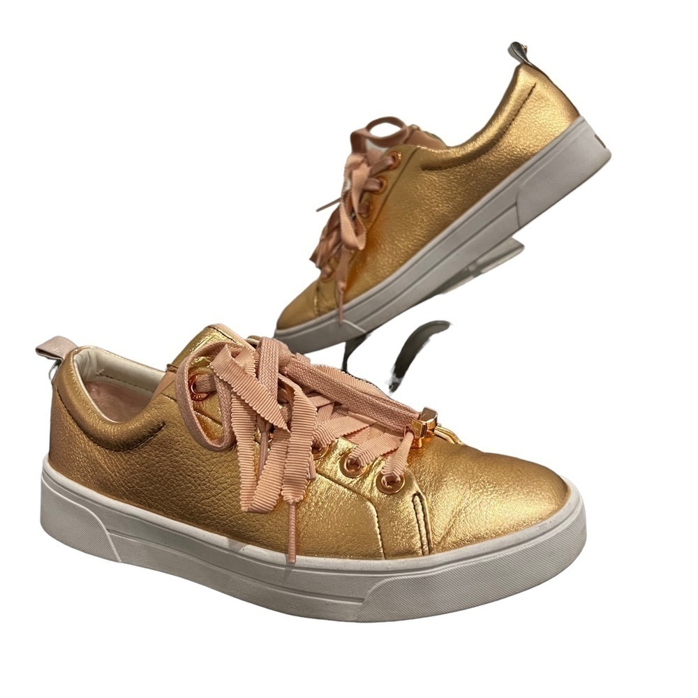 Ted Baker London Kellie Sneakers Gold Lace Up Womens Size 7